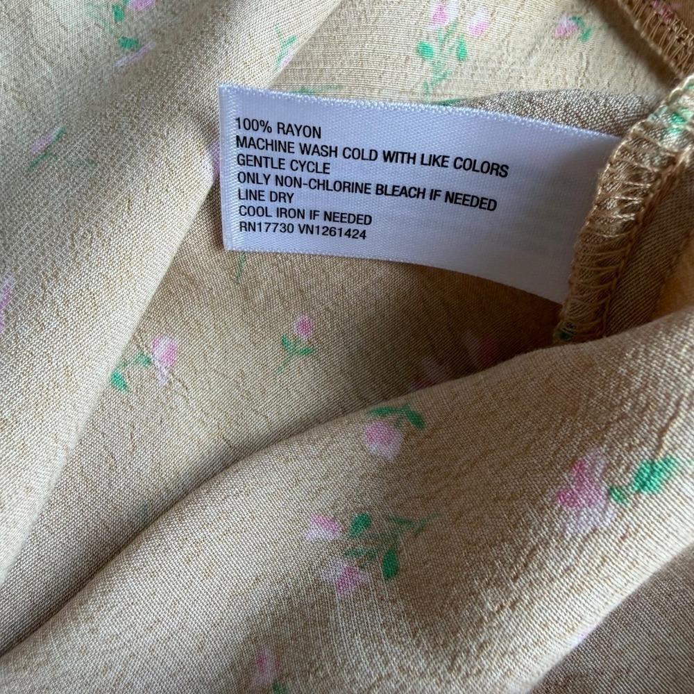 Wild Fable Tan Pink Floral Rayon Maxi Skirt XL Boho Bias Cut Long Boho Summer - Picture 5 of 5